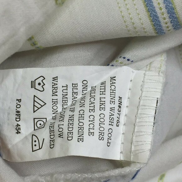 Cubavera Men's Button Up Short Sleeve Collared Shirt White Striped Size XL - Picture 5 of 10